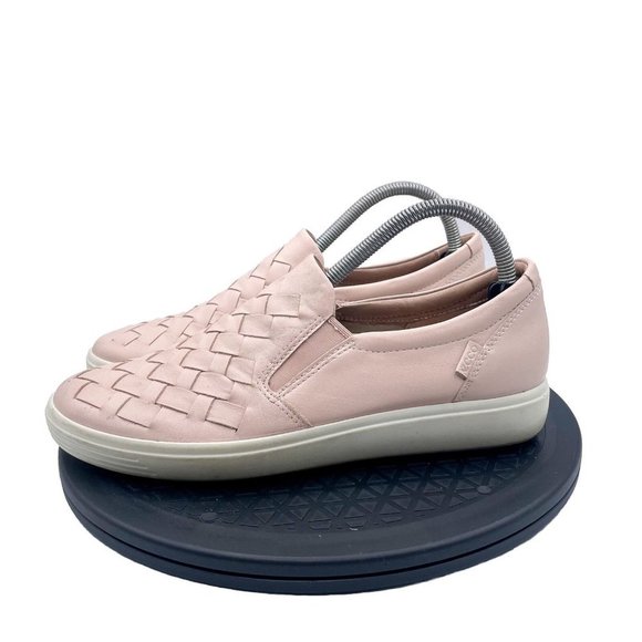 Ecco Shoes - Ecco-Soft 7 Woven-Slip On-Pink Womens Sneakers Size 9